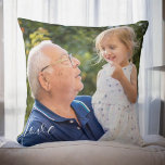 Grandparent Grandchild Photo Pillow Love Script<br><div class="desc">Take your favorite photo of your child with your Mom and Dad and put it on a pillow with the word love in script. Great for holiday gifts and birthdays.</div>