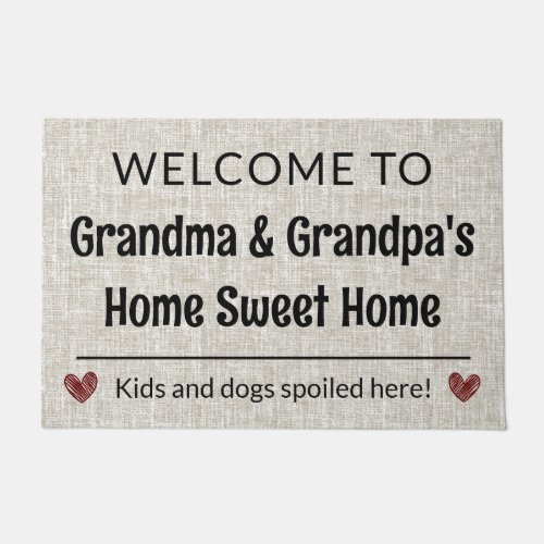 Grandparent Home Sweet Home Customizable Welcome D Doormat