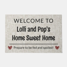 Grandparent Home Sweet Home Customizable Welcome