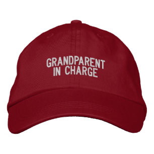 'Grandparent In Charge' Humor Gift Embroidered Baseball Cap