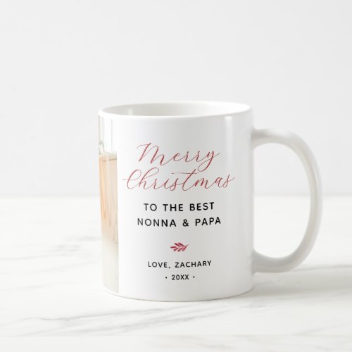 Grandparent Merry Christmas Script Modern Coffee Mug