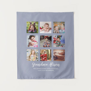 GRANDPARENT PHOTO COLLAGE GIFTS - Dusty Blue Tapestry