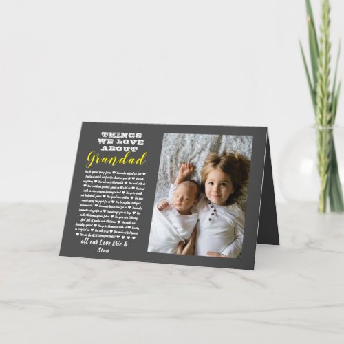Grandparent photo gift all the reasons you love card