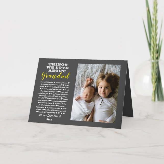 Grandparent photo gift all the reasons you love card (Front)