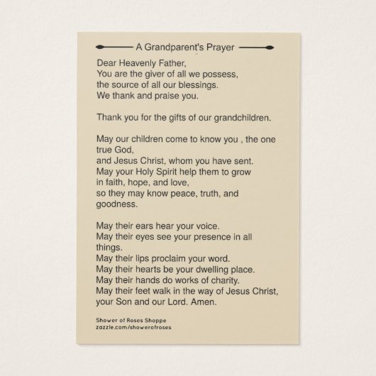 Grandparent Prayer Anne Joachim Mary (Back)