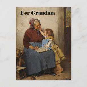 Grandparent’s Day Grandma Granddaughter Painting Postcard