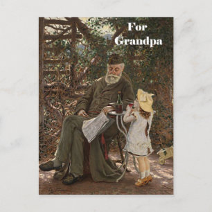 Grandparent’s Day Grandpa Granddaughter Painting Postcard