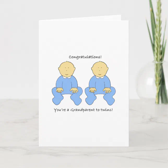 Grandparent to Twin Boys Congratulations Card Zazzle