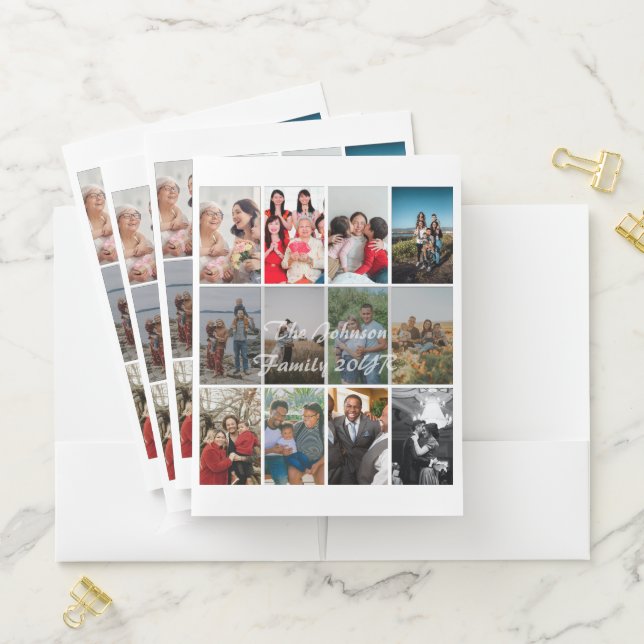 Grandparents 12 Photo Memory Collage Template Pocket Folder (In Situ)