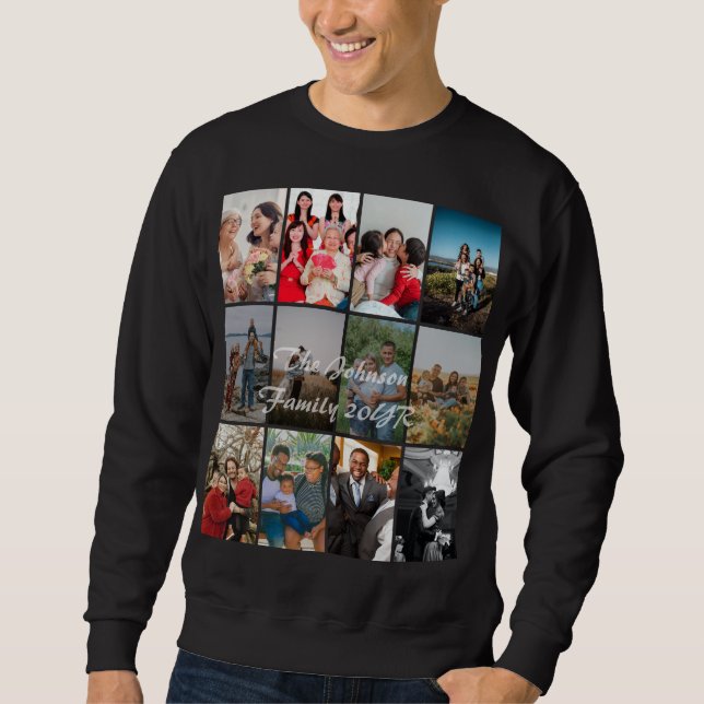 Grandparents 12 Photo Memory Collage Template Sweatshirt (Front)