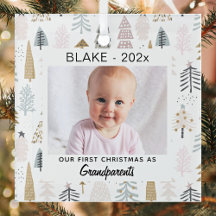 Grandparents 1st Christmas, Baby Photo Keepsake