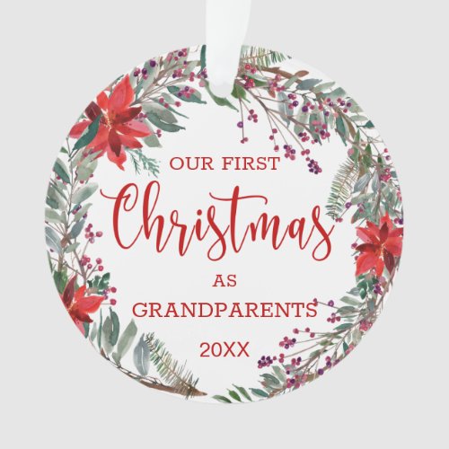Grandparents 1st Christmas Photo Ornament