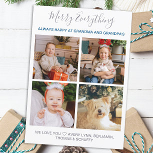 Grandparents 4 Photo Collage Christmas Holiday Card