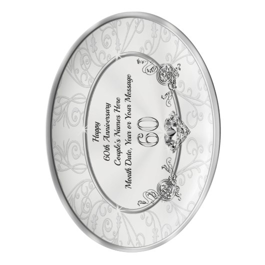 Grandparents 60th Wedding Anniversary Gift Ideas Porcelain Serving Platter (Front Vertical)