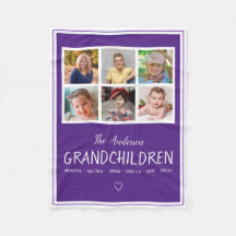 Grandparents 6 Photo Collage Personalized Purple