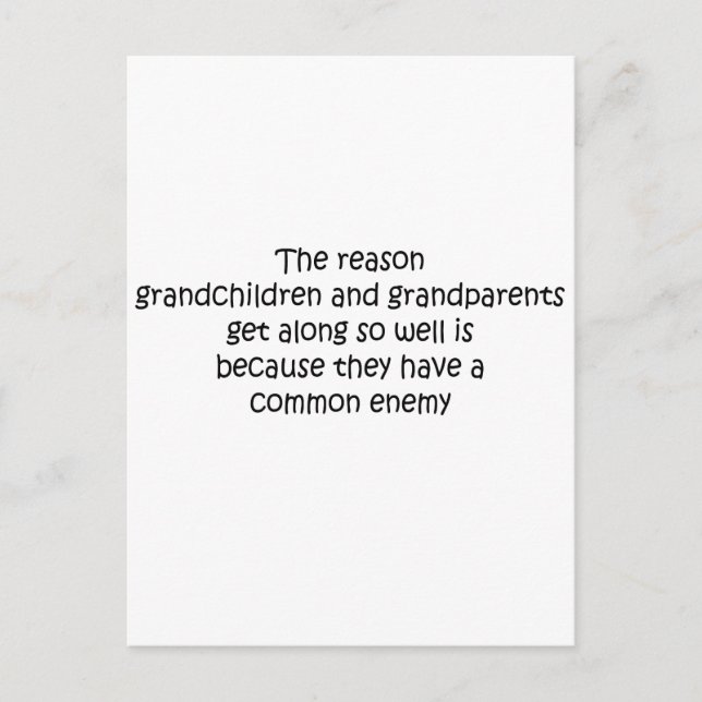 Grandparents and Grandchildren quote Postcard (Front)