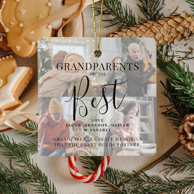 'GRANDPARENTS' are the Best Photos, Name/s & Quote Ceramic Ornament (Creator Uploaded)