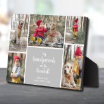 Grandparents are the Greatest Photo Collage Plaque<br><div class="desc">A five photo collage of your child/children, their names and "My Grandparents are the Greatest!" message in chic lettering is put directly on the hardboard panel for a stunningly crisp image with an easy wipe clean surface. Tabletop, on a shelf or desk, this plaque with a built-in easel is great...</div>