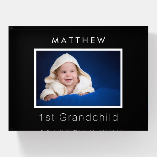 Grandparents baby custom photo 1st grandchild paperweight