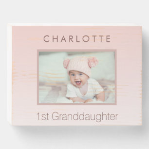 Grandparents baby custom photo 1st granddaughter wooden box sign