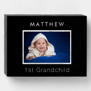 Grandparents baby photo 1st grandchild wooden box sign