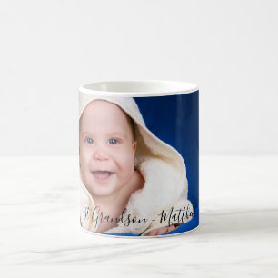 Grandparents baby photo 1st grandson coffee mug