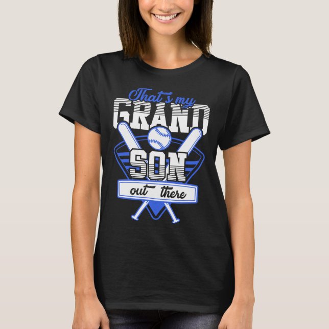 Grandparents Baseball Grandson Baseball Player T-Shirt (Front)
