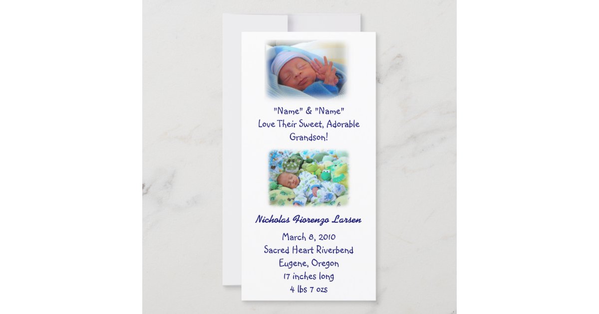 Grandparents Birth Announcements Baby Birth