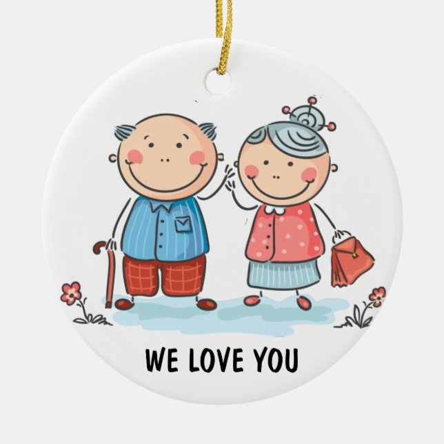 Grandparents Ceramic Ornament (Front)