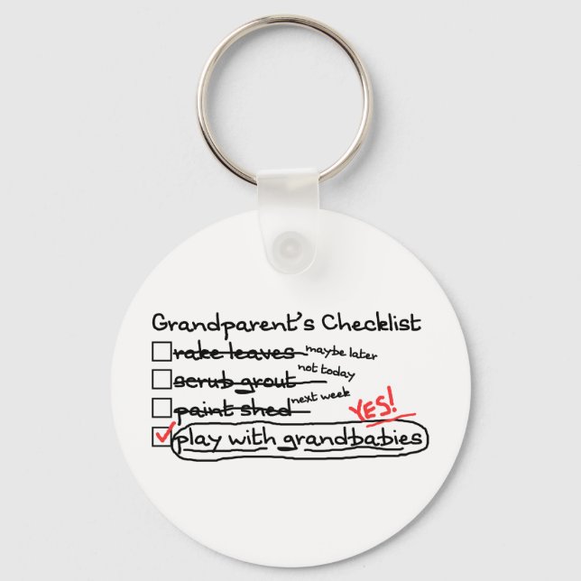 Grandparents' Checklist Keychain (Front)