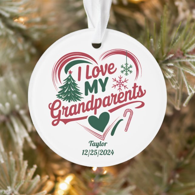 Grandparents Christmas Ornament, Grandparent Gift Ornament (Tree)