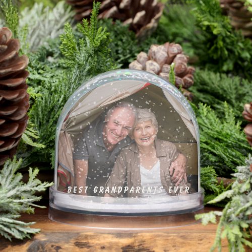 Grandparents Custom Photo Message Keepsake Snow Globe