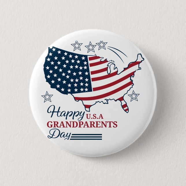 Grandparents Day 2025 USA Vector Button (Front)
