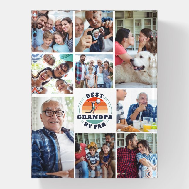 Grandparents Day Best Grandpa Family Photo Collage Paperweight (Vertical)