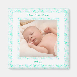 Grandparents Day Blue Best Nan Ever Photo Gift Magnet