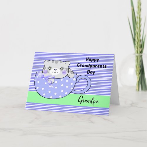Grandparents Day Card for Grandpa with Cat