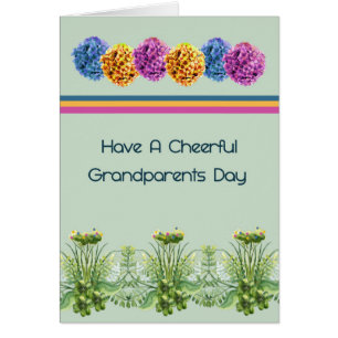 Grandparents Day Card with Hydrangers and Plants