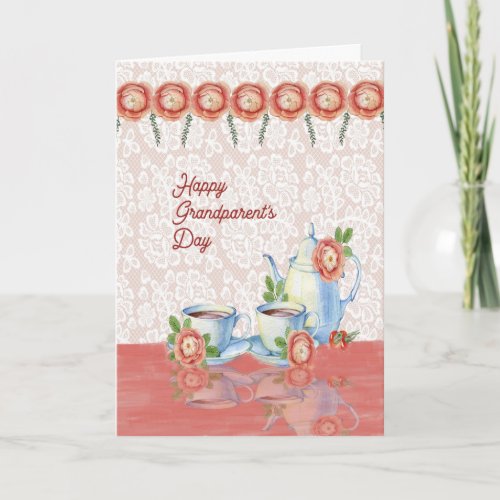 Grandparents Day Card with Tea Pot  Cups