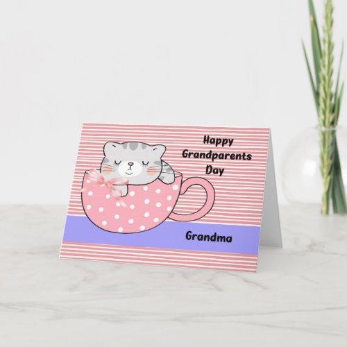 Grandparents Day for Grandma with Cat Card