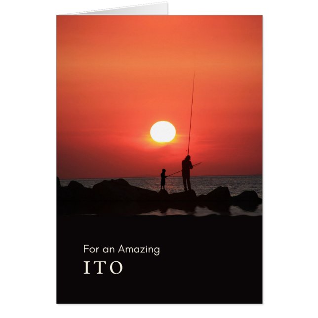 Grandparents Day for Ito Fishing at Sunset Cards (Front)