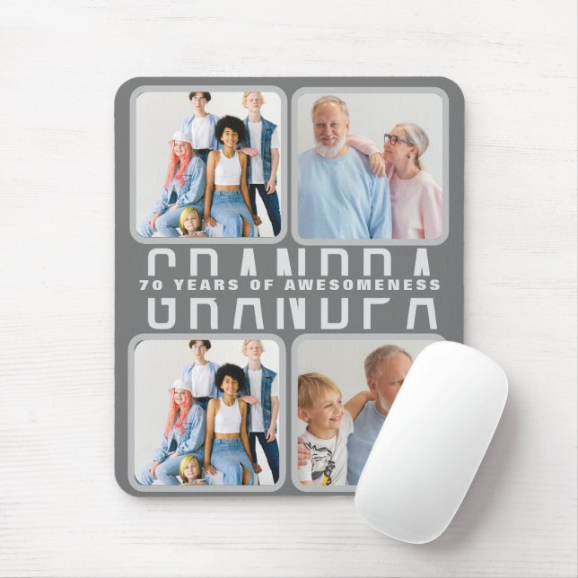 Grandparents day gift for 70 year old mouse pad (With Mouse)