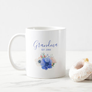 Grandparents day gift   Watercolor Floral Grandma Coffee Mug