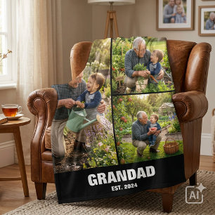 Grandparents Day Grandad Photo Blanket Gift