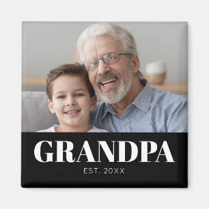 Grandparents Day Grandpa Established Photo Magnet