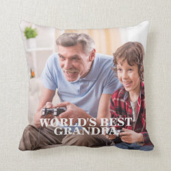 Grandparent's Day Grandpa Photo Brown Pillow