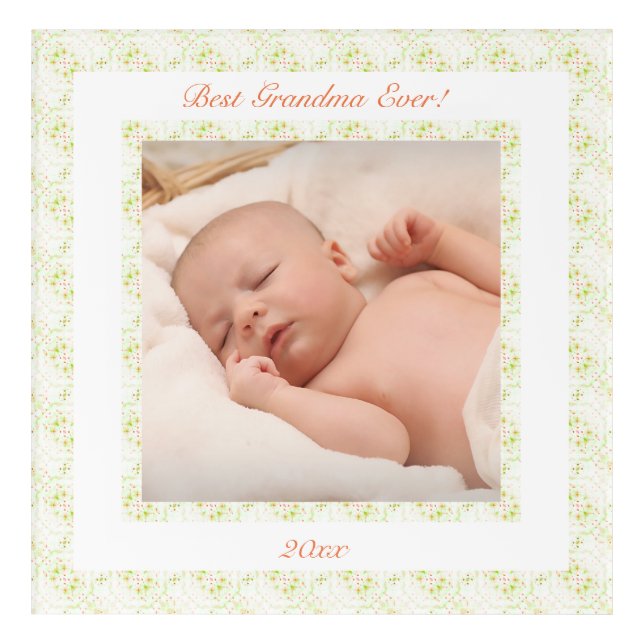 Grandparents Day Green Best Grandma Ever Wall Acrylic Print (Front)