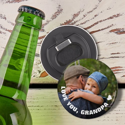 Grandparents Day Love You Grandpa Photo Bottle Opener