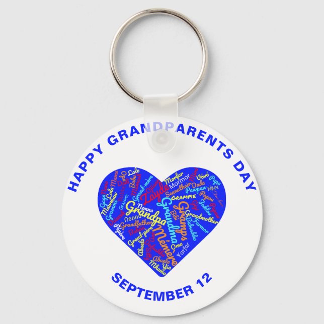 Grandparents Day September 12 Keychain (Front)