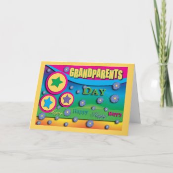 Grandparent's Day  Stars And Blue Flowers Card by toots1 at Zazzle