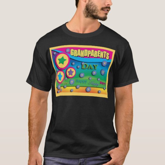 Grandparent's Day, Stars and Blue Flowers T-Shirt